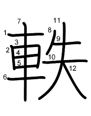 Thứ tự nét chữ 軼