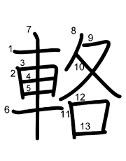 Thứ tự nét chữ 輅