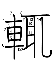 Thứ tự nét chữ 輒