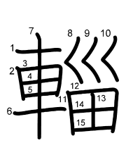 Thứ tự nét chữ 輜