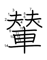 Thứ tự nét chữ 輦