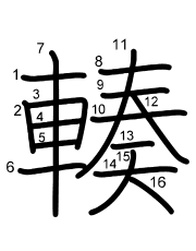 Thứ tự nét chữ 輳