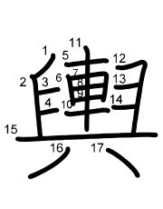 Thứ tự nét chữ 輿