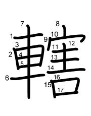 Thứ tự nét chữ 轄