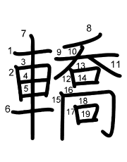 Thứ tự nét chữ 轎