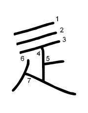 Thứ tự nét chữ 辵