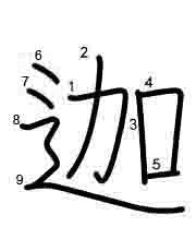Thứ tự nét chữ 迦