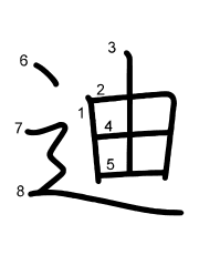 Thứ tự nét chữ 迪