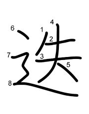 Thứ tự nét chữ 迭