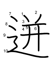 Thứ tự nét chữ 迸