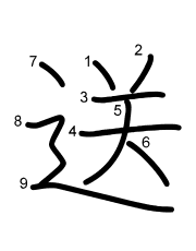Thứ tự nét chữ 送