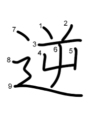 Thứ tự nét chữ 逆