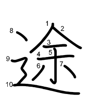 Thứ tự nét chữ 途