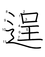 Thứ tự nét chữ 逞
