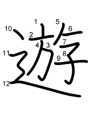 Thứ tự nét chữ 遊