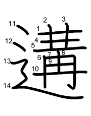 Thứ tự nét chữ 遘