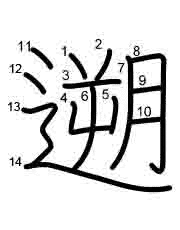 Thứ tự nét chữ 遡