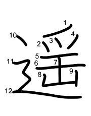 Thứ tự nét chữ 遥