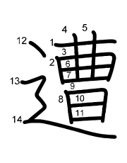 Thứ tự nét chữ 遭