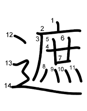 Thứ tự nét chữ 遮
