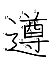 Thứ tự nét chữ 遵