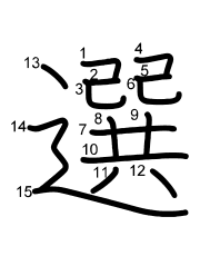 Thứ tự nét chữ 選