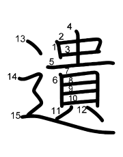 Thứ tự nét chữ 遺