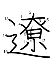 Thứ tự nét chữ 遼
