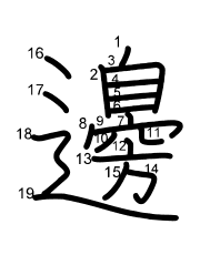 Thứ tự nét chữ 邊