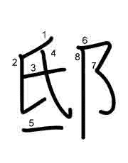 Thứ tự nét chữ 邸