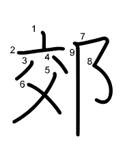 Thứ tự nét chữ 郊