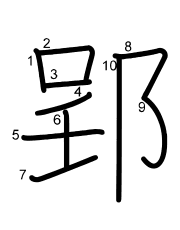 Thứ tự nét chữ 郢