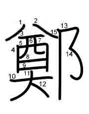 Thứ tự nét chữ 鄭