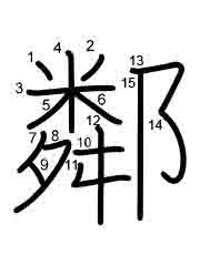 Thứ tự nét chữ 鄰