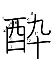 Thứ tự nét chữ 酔