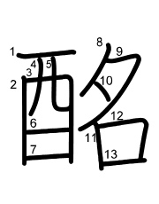 Thứ tự nét chữ 酩