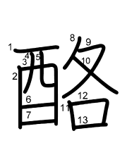 Thứ tự nét chữ 酪