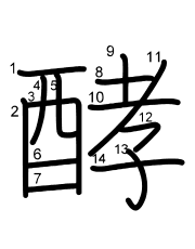 Thứ tự nét chữ 酵