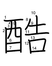 Thứ tự nét chữ 酷