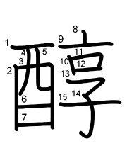 Thứ tự nét chữ 醇