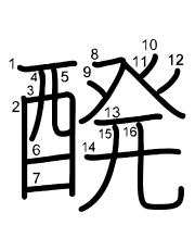 Thứ tự nét chữ 醗