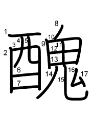 Thứ tự nét chữ 醜