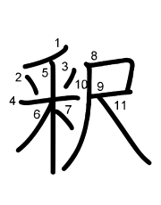 Thứ tự nét chữ 釈