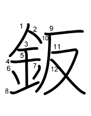 Thứ tự nét chữ 鈑
