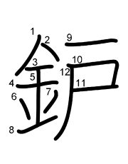 Thứ tự nét chữ 鈩