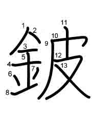 Thứ tự nét chữ 鈹