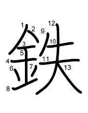 Thứ tự nét chữ 鉄