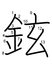 Thứ tự nét chữ 鉉