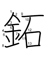 Thứ tự nét chữ 鉐