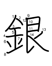 Thứ tự nét chữ 銀